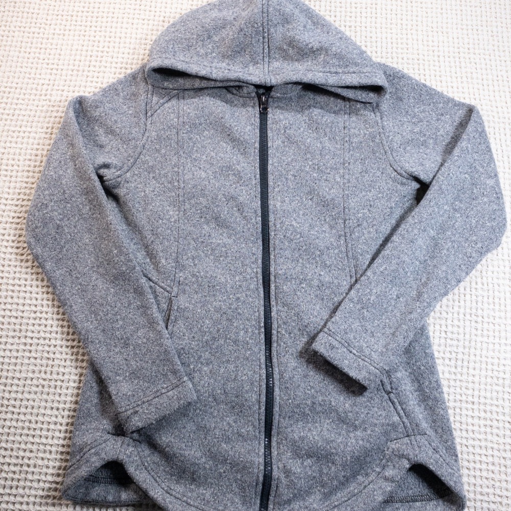 Eddie Bauer Womens Grey Heather Full Zip Sweater Fleece Hoodie Small